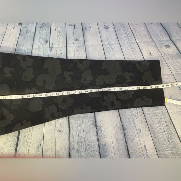 NWT Talbots Heritage Black Floral Jacquard Pants Side Zip Festive Party 16 - Picture 11 of 12